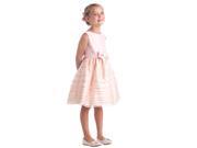 Sweet Kids Little Girls Petal Pink Satin Stripe Organza Easter Dress 4