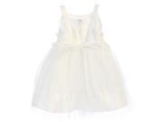 Sweet Kids Baby Girls Off White Tulle Reverse Peplum Flower Girl Dress 18M