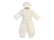 Angels Garment Baby Boys Ivory Poly Shantung Embroidered Christening Set 6 12M