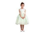 Crayon Kids Little Girls Mint Floral Accent Lace Overlay Flower Girl Dress 2T