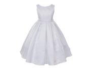 Kids Dream Little Girls White Pearl Trim Classic Pleated Flower Girl Dress 4
