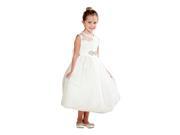 Crayon Kids Little Girls Ivory Glitter Brooch Attached Flower Girl Dress 2T