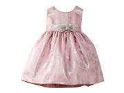 Crayon Kids Baby Girls Pink Shimmery Bow Accent Flower Girl Dress 6 9M