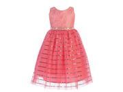 Angels Garment Big Girls Coral Lace Sparkle Sequin Tulle Easter Dress 8