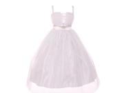Big Girls White Double Straps Brooch Attached Stylish Communion Dress 8