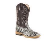 Roper Western Boots Girls Kids Zebra 2 Child Black 09 018 1901 0059 BL