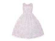 Rain Kids Little Girls White Lace Pearl Adorned Flower Girl Easter Dress 4