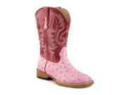 Roper Western Boots Girls Ostrich 6 Youth Pink 09 119 1900 0051 PI