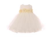 Baby Girls Ivory Sparkle Jewel Centered Flower Adorned Easter Dress 18M