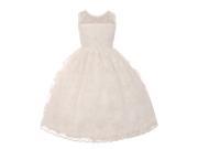 Rain Kids Big Girls Ivory Lace Pearl Adorned Junior Bridesmaid Easter Dress 8