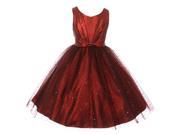 Kids Dream Little Girls Red Bodice Bow Sparkle Tulle Occasion Dress 2