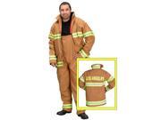 Adult Firefighter Suit size Adult Large Tan LOS ANGELES Helmet Sold Separately