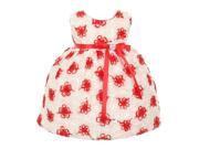 Kids Dream Baby Girls Red Satin Embroidered Mesh Flower Girl Dress 6M