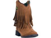 John Deere Western Boots Girls Kids Micro Fringe 2 Child Brown JD2026