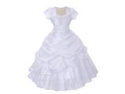 Chic Baby Little Girls White Bejeweled Pick Up Bolero Pageant Dress 4