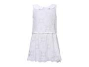 Richie House Little Girls White Floral Lace Overlay Princess Party Dress 6