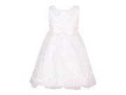 Richie House Little Girls White Bow Lace Detail Collar Flower Girl Dress 4