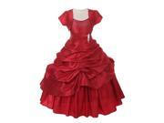 Chic Baby Big Girls Red Sparkle Bejeweled Pick Up Bolero Pageant Dress 16