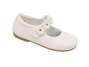 Rachel Little Girls White Glitter Center Flower Mary Jane Shoes 7 Toddler