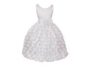 Chic Baby Big Girls White Satin Lace Sash Tea Junior Bridesmaid Dress 12