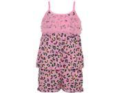 Laure Dare Little Girls Pink Animal Print Ruffle Trim Detail Pajama 5