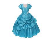 Chic Baby Little Girls Turquoise Bejeweled Pick Up Bolero Pageant Dress 2