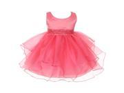 Chic Baby Girls Coral Organza Sequin Adorned Flower Girl Dress 12M