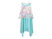 Richie House Big Girls Seafoam Uneven Angled Hem Summer Chiffon Dress 8