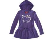Sanrio Little Girls Purple Hello Kitty Heart Long Sleeve Hooded Dress 5