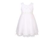 Richie House Little Girls White Embroidered Mesh Party Flower Girl Dress 5