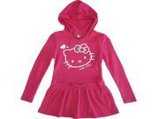 Sanrio Little Girls Pink Hello Kitty Heart Long Sleeve Hooded Dress 5