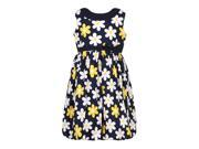 Richie House Little Girls Navy Yellow Sweet Sunflower Pattern Dress 3