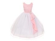 Chic Baby Big Girls Pink Layered Brooch Tulle Junior Bridesmaid Dress 8