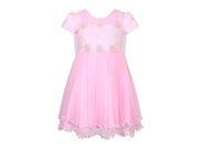 Richie House Little Girls Pink Layered Mesh Party Flower Girl Dress 6