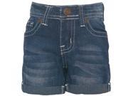 Mini Moca Big Girls Dark Blue Denim Rivets Trendy Casual Chic Shorts 7