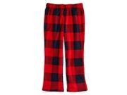 Kings n Queens Unisex Red Navy Check Print Coral Fleece Pajama Pants 10