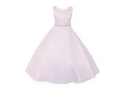 Kids Dream Little Girls White A Line Satin Pearl Trim Flower Girl Dress 6