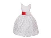 Chic Baby Big Girls White Red Satin Lace Sash Junior Bridesmaid Dress 12