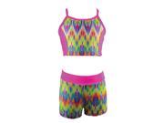 Reflectionz Big Girls Pink Multi Color Abstract Top 2 Pc Shorts Set 10