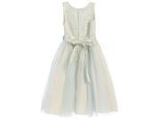 Sweet Kids Little Girls Blue Rosette Ornate Jacquard Tulle Easter Dress 6