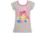 Mini Moca Little Girls Grey Love Potion Bow Accent Floral Print Top 6X