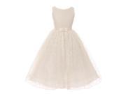 Chic Baby Big Girls Ivory Lace Overlay Bow Junior Bridesmaid Easter Dress 10