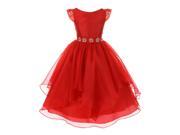 Chic Baby Big Girls Red Angled Hem Layer Junior Bridesmaid Easter Dress 8