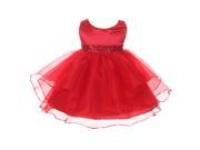 Chic Baby Girls Red Organza Sequin Adorned Flower Girl Dress 18M