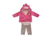 Kyle Deena Baby Girls Pink Dotted Bodysuit Hooded Top 3 Pc Pant Set 6 9M