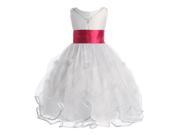 Chic Baby Little Girls White Fuchsia Tulle Mesh Flower Girl Easter Dress 2