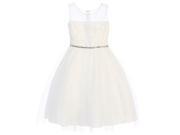 Sweet Kids Big Girls White Sparkle Feather Patch Mesh Easter Dress 10