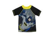 DC Comics Little Boys Black Yellow Batman Print UPF 50 Rash Guard 2T