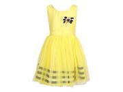 Richie House Little Girls Yellow Diamond Brooch Accented Sleeveless Dress 4