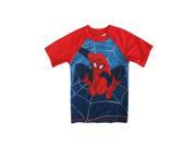 Marvel Little Boys Red Blue Spiderman Printed UPF 50 Rash Guard 4T